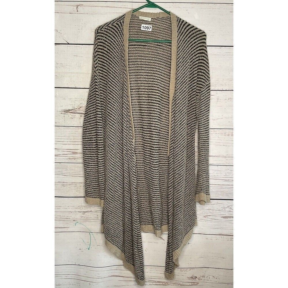 Eileen Fisher Boucle Stripe Cascading Open Front … - image 1